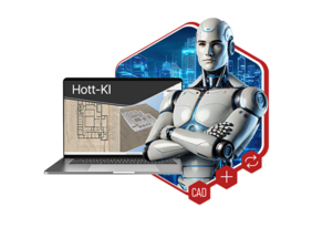 Roboter neben einem Laptop