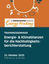 Titelseite des Folders Energie- und Klimabilanz für die Nachhaltigkeitsberichterstattung